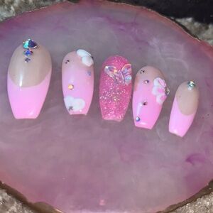 Custom Pink Press Ons